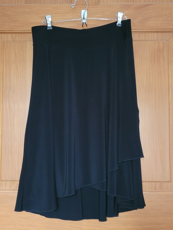 Motherhood Maternity Dresses & Skirts - Motherhood Maternity Womens M Black Layered A-Line Midi Skirt Asymmetrical
